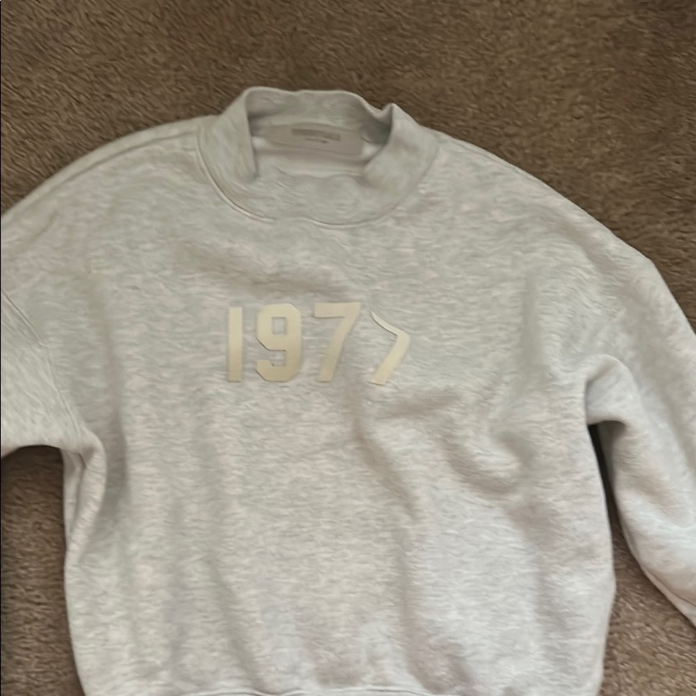 Essentials Gray Crewneck Sweater 1977 Design